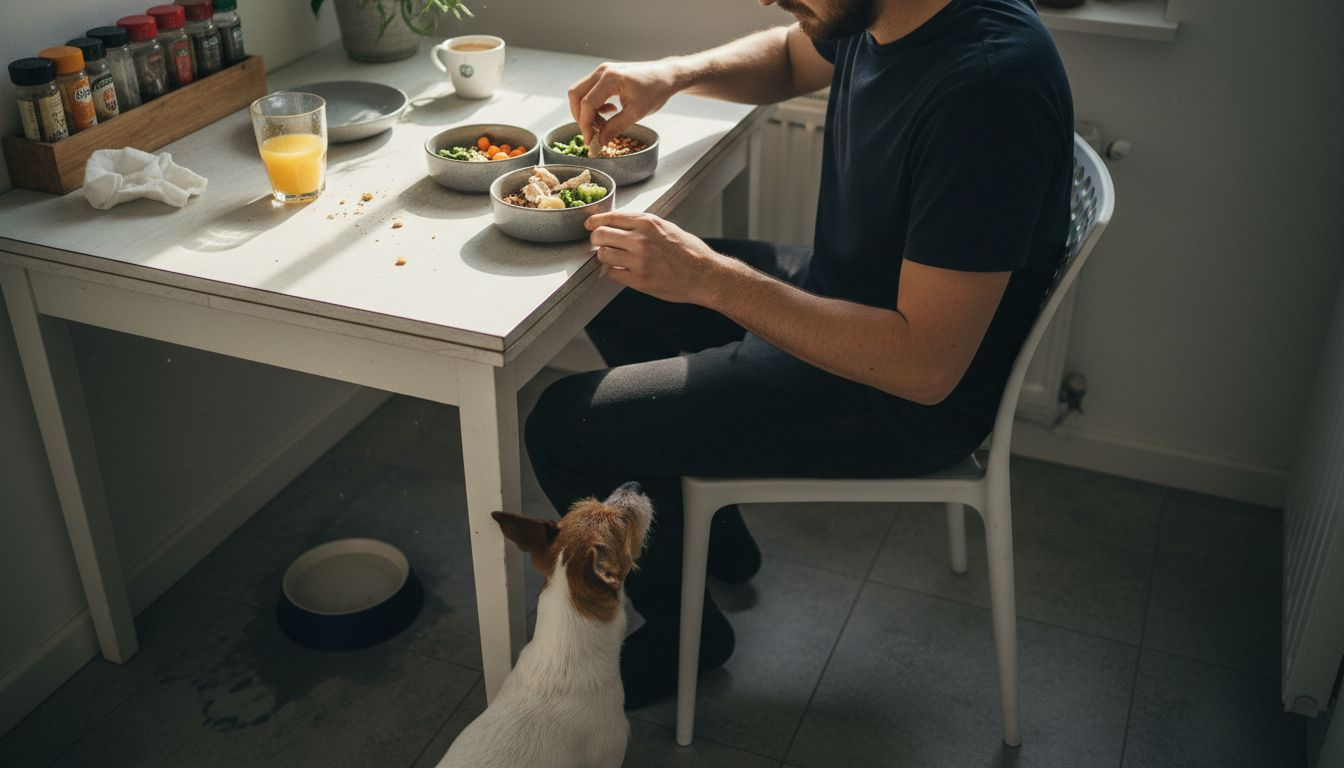 Hundeejeren sammensætter en sund og varieret kostplan til sin hund, så den får alle de næringsstoffer, den har brug for hver dag.