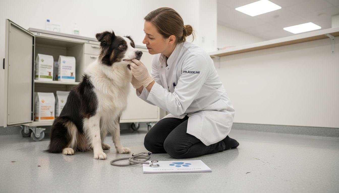 Dyrlægen tjekker hundens mineralbalance for at sikre, at den får de rette næringsstoffer.
