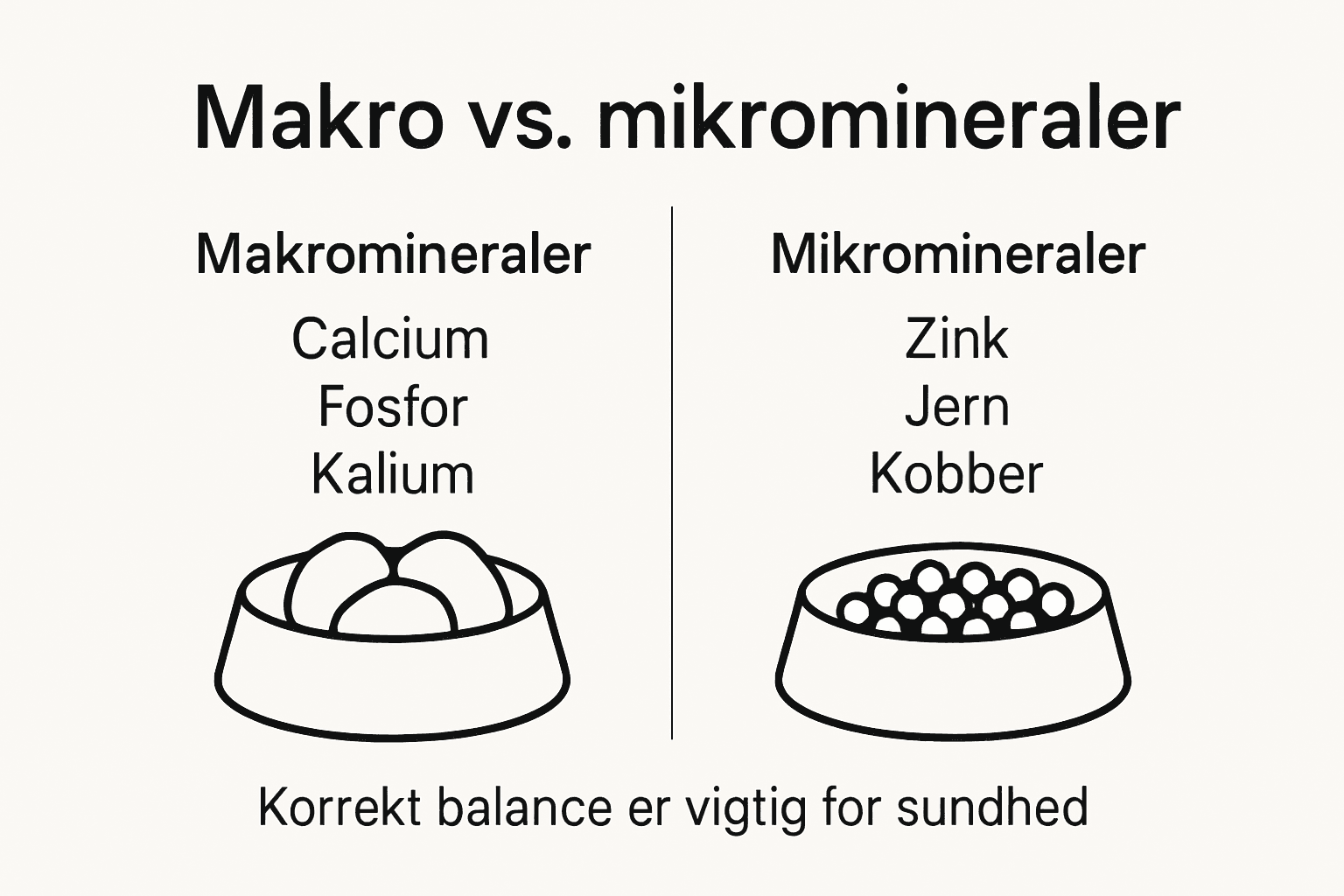 Infografik: Sammenligning af makro- og mikromineraler