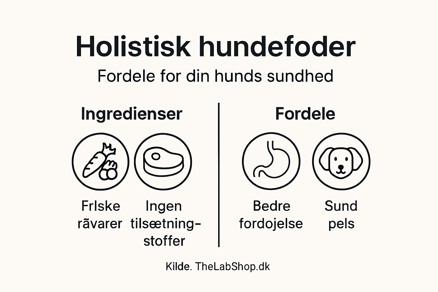 Infografik: Derfor er helhedsorienteret hundefoder godt for din hund
