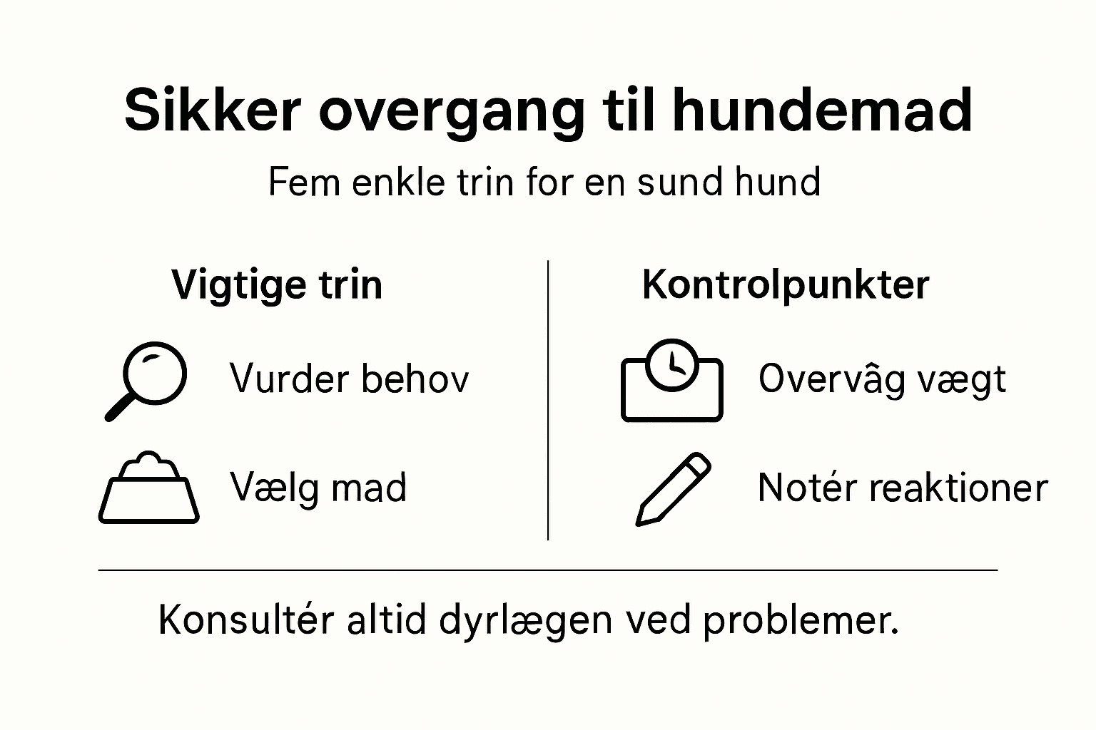 Infografik: Sådan skifter du din hund til sundere foder – fem nemme trin