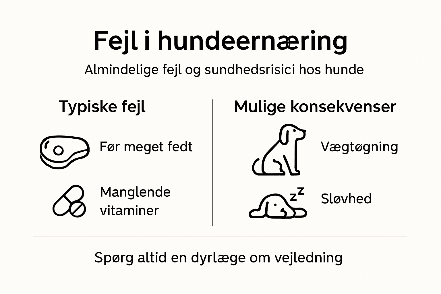 Oversigt: Typiske fodringsfejl hos hunde – og hvad de kan føre til