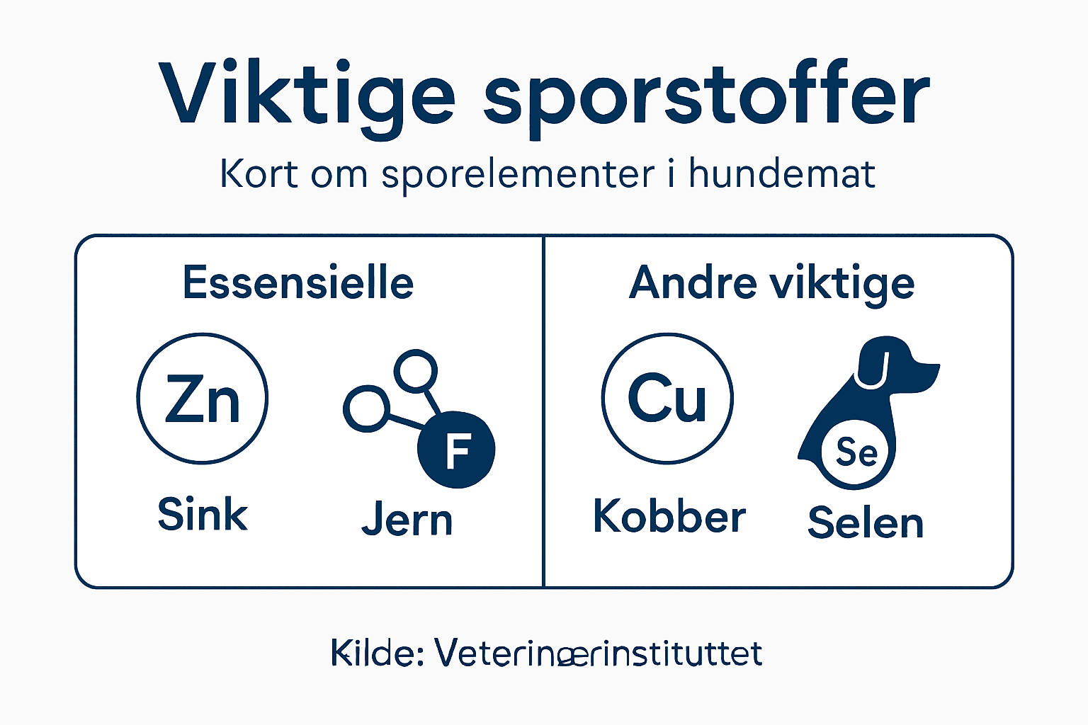Infografikk: En oversikt over sporstoffer i hundemat