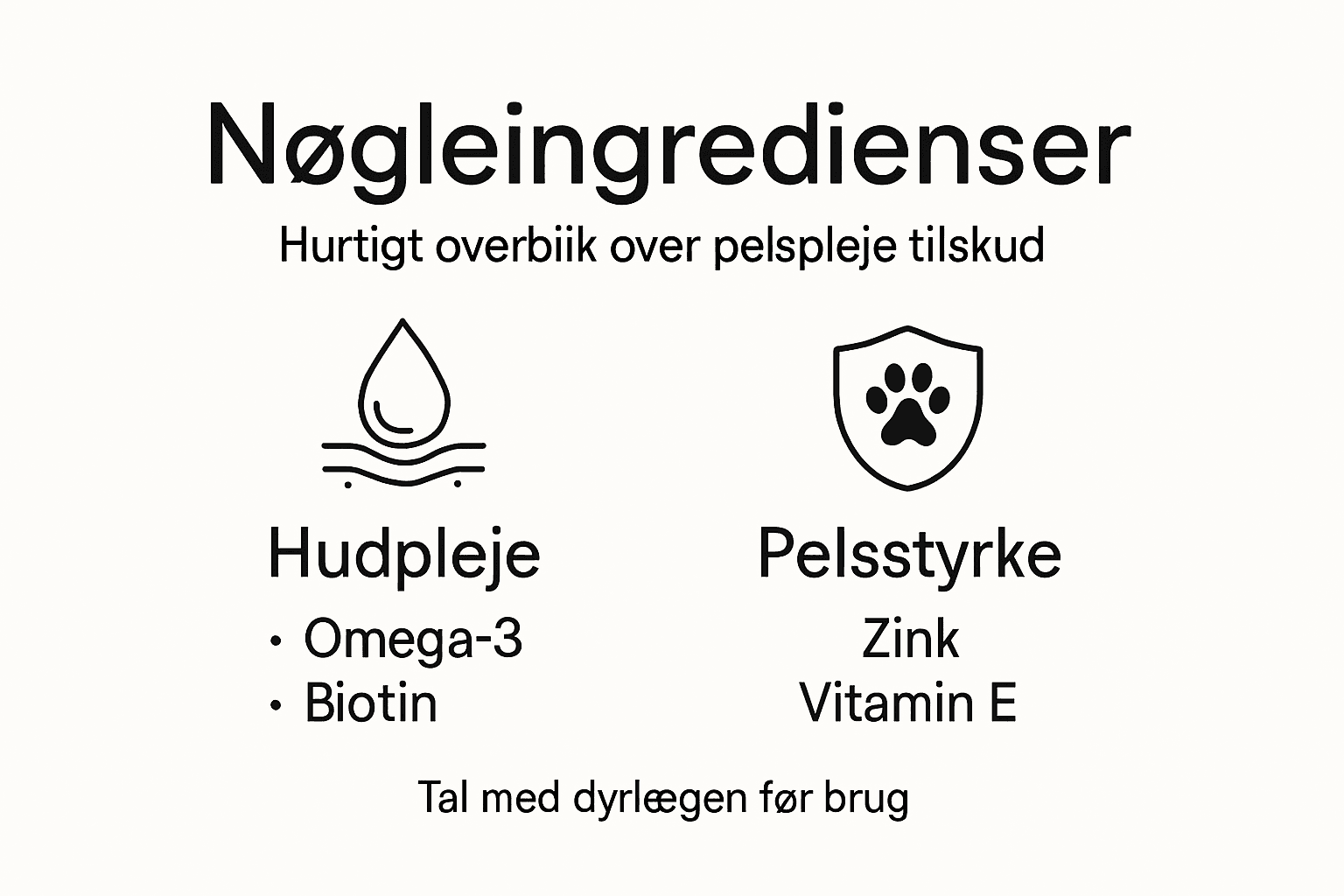 Oversigt: Vigtige kosttilskud og deres nøgleingredienser til hunde