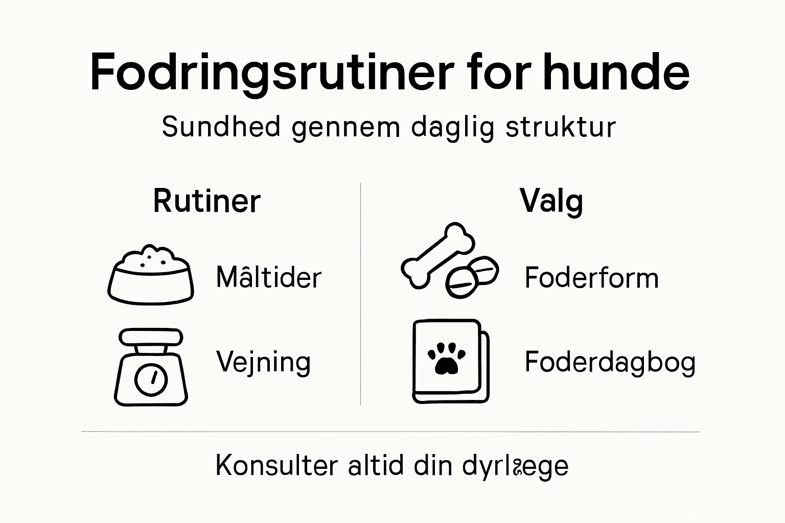 Infografik: Gode råd om fodringsrutiner og valg af foder til din hund