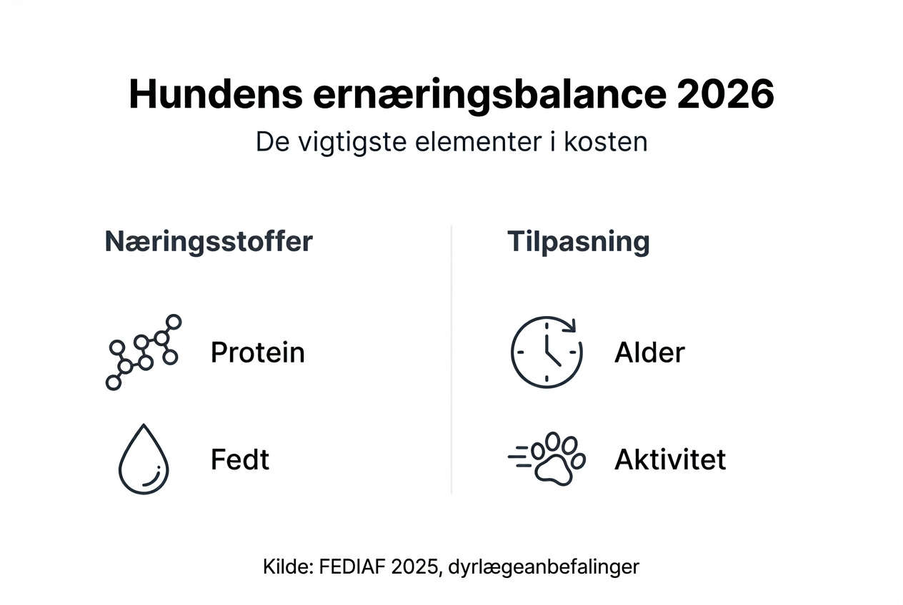 Grafisk overblik: Sådan sikrer du din hund den rette ernæringsbalance i 2026