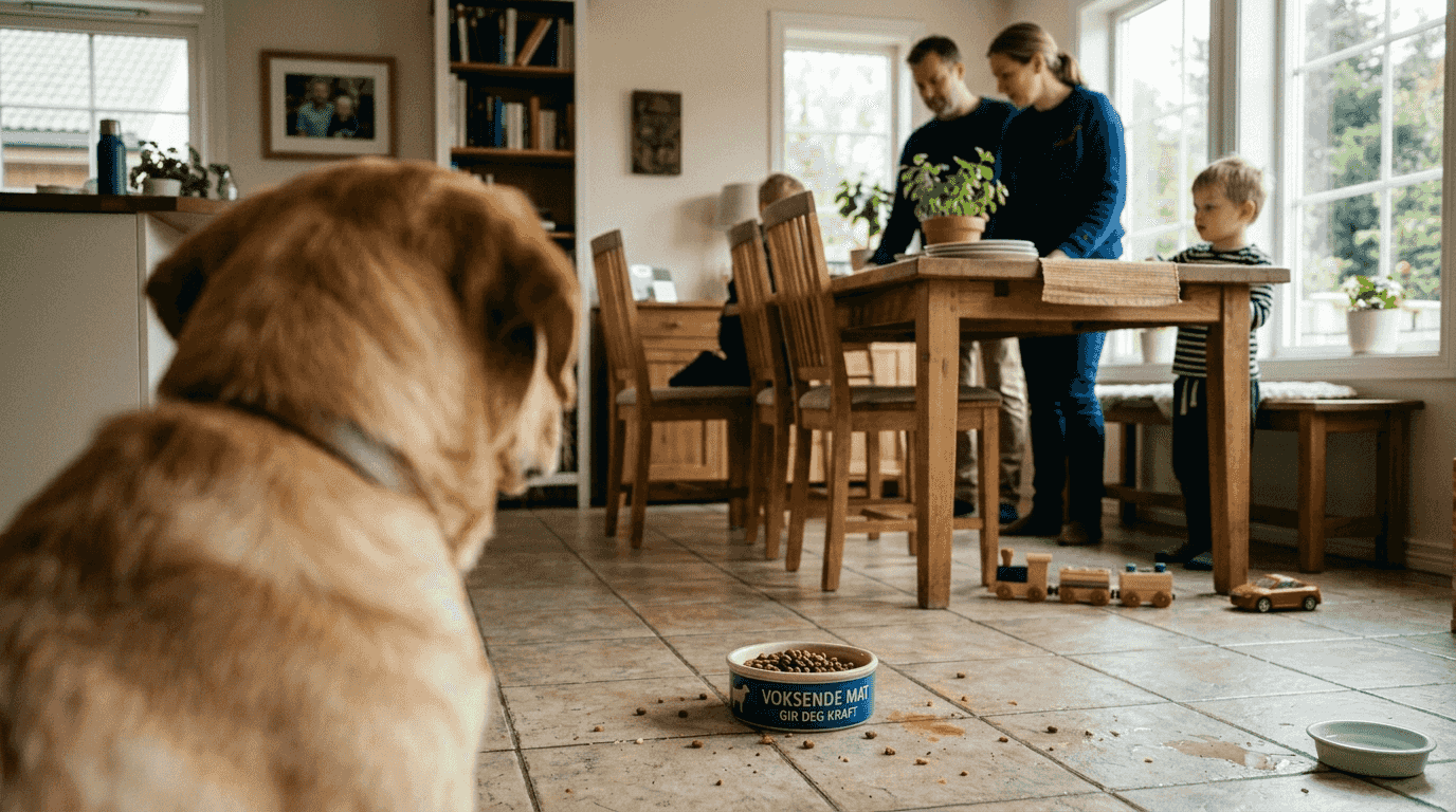 Hjemme sitter hunden og venter spent på ekstra godbiter.
