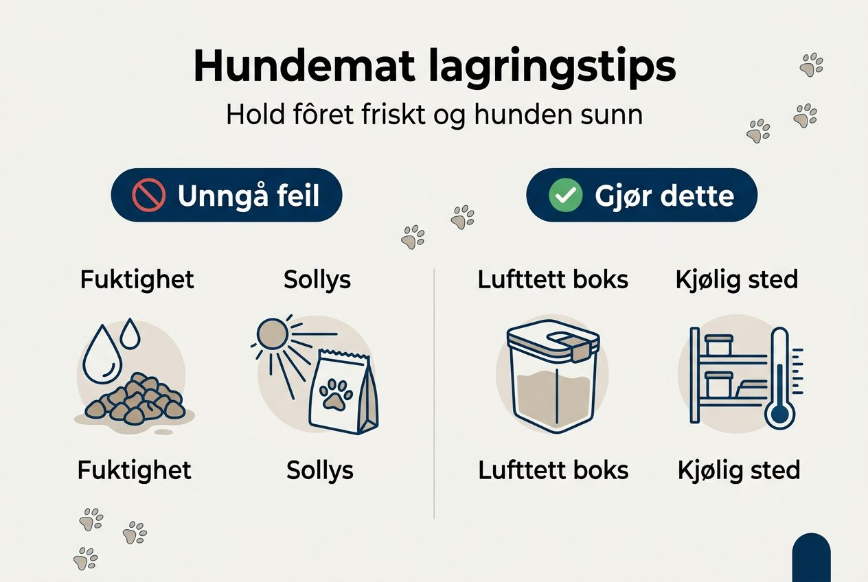 Infografikk: Slik oppbevarer du hundematen best