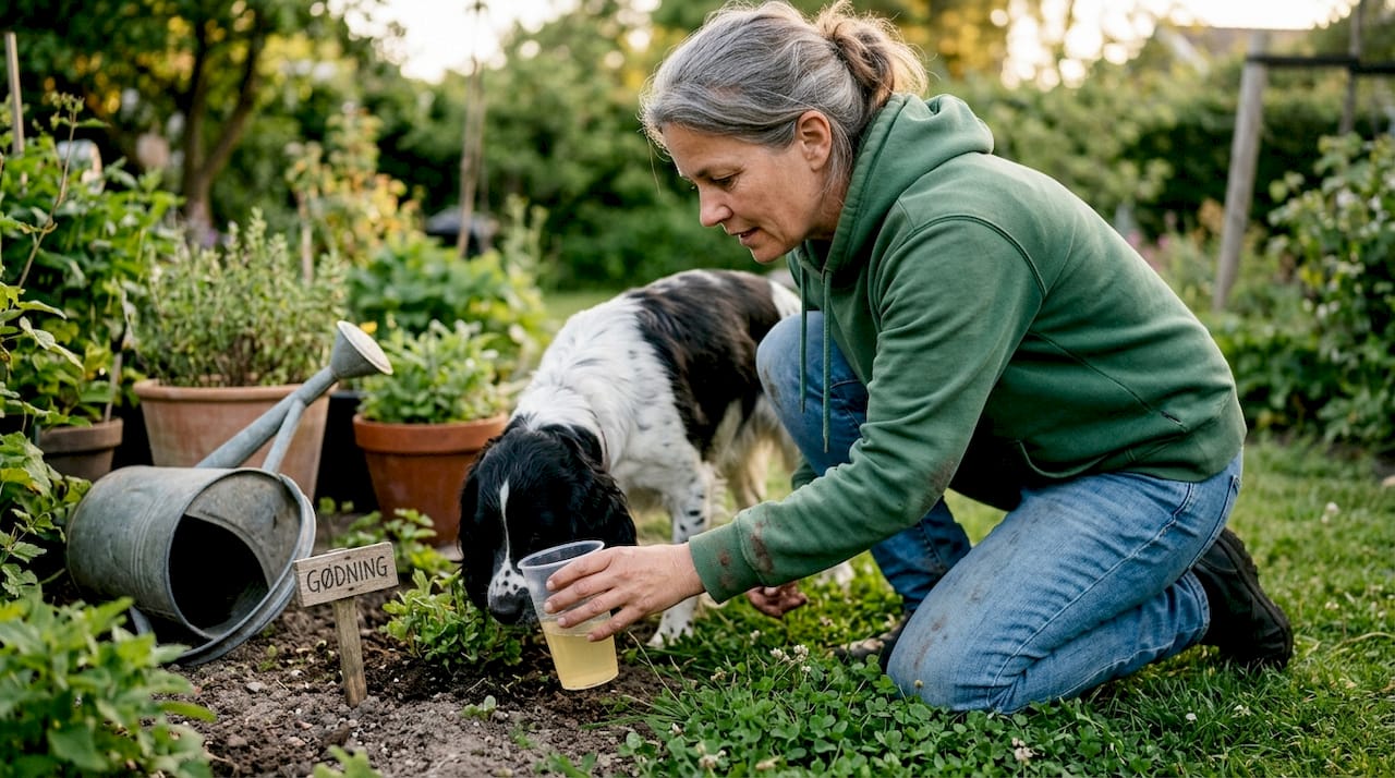 Hundeejeren holder øje med, hvordan hundens urin ser ud, når de er ude at lufte.