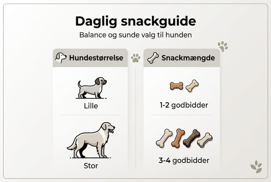Grafik: Sådan holder du styr på mængden af godbidder til din hund