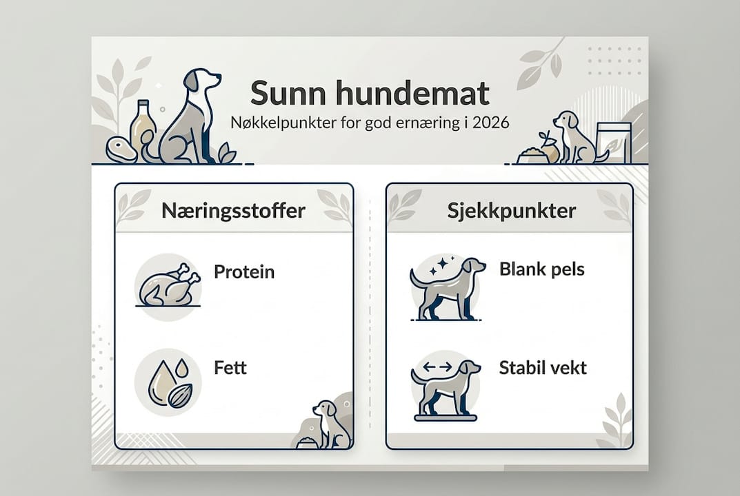 Infografikk: Dette bør du vite om næringsinnhold og viktige sjekkpunkter i hundemat