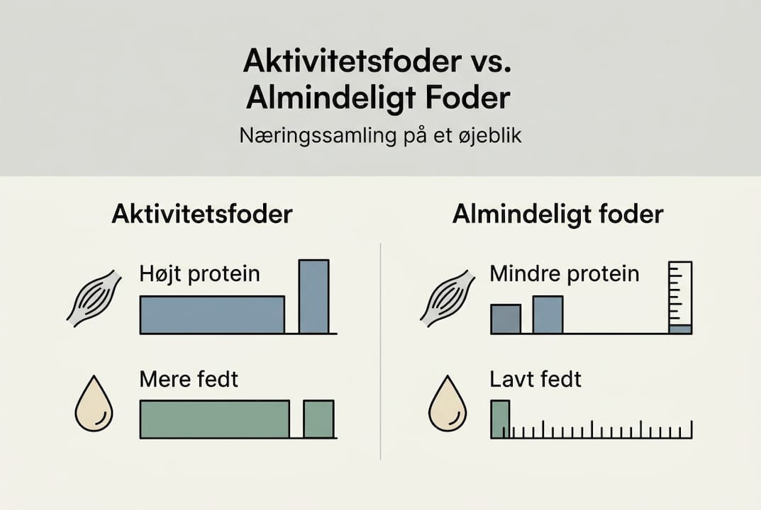 Oversigt: Sammenligning af forskellige typer aktivitetsfoder