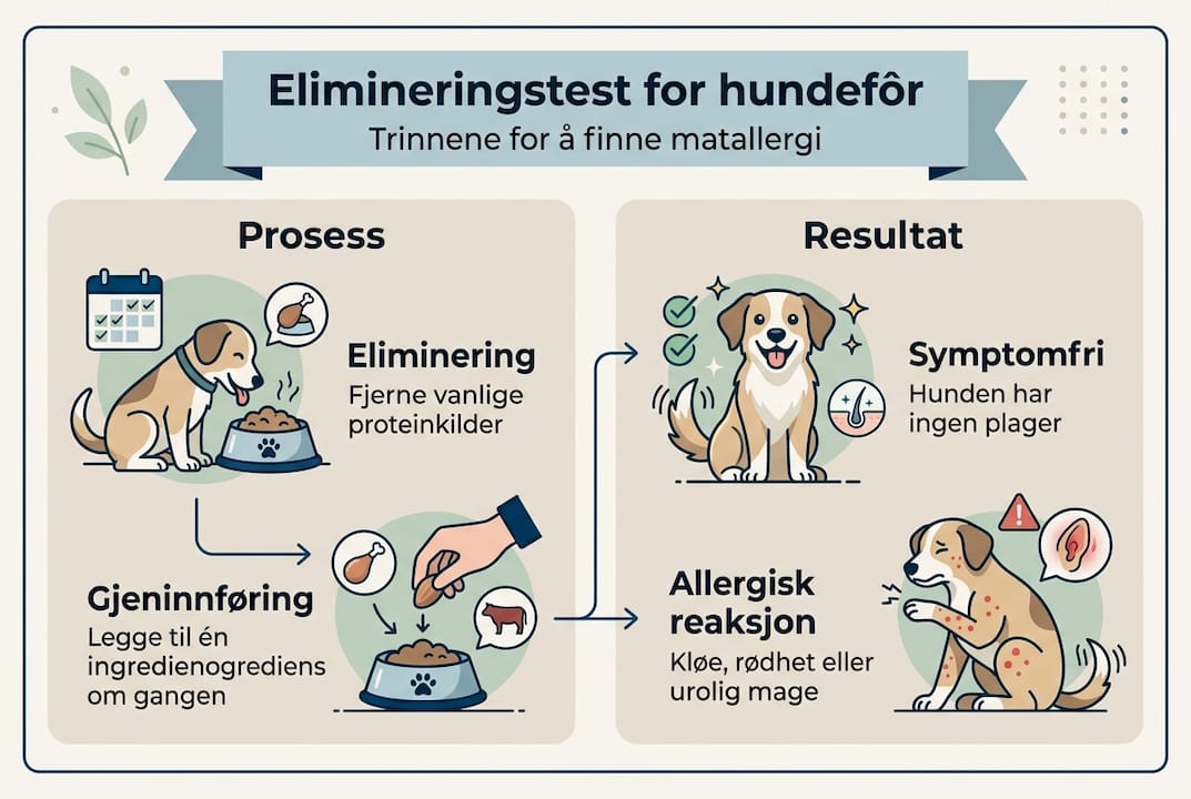 Infografikk: Slik gjennomfører du en eliminasjonstest på hund