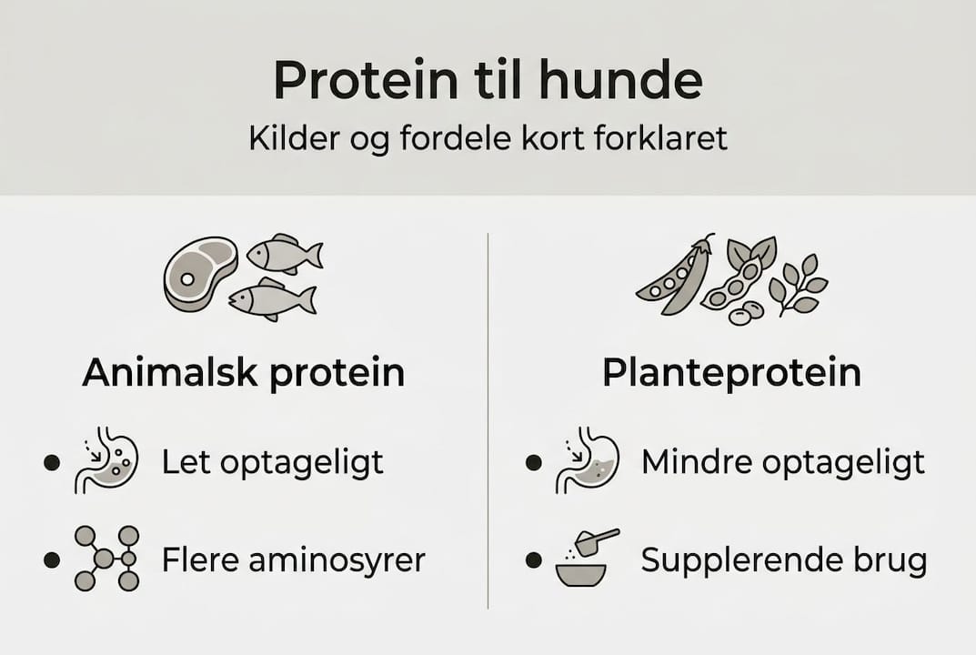 Grafisk oversigt: Animalsk kontra plantebaseret protein i hundefoder