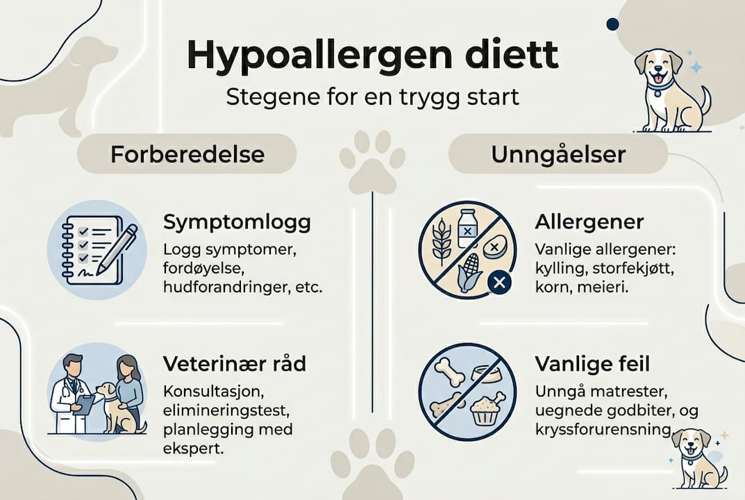 Slik gir du hunden din en hypoallergen diett – steg for steg (infografikk)