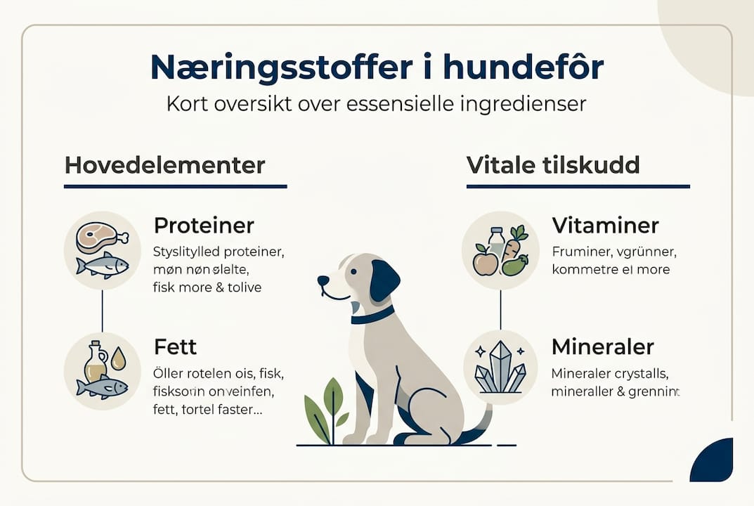 Infografikk: Viktige næringsstoffer i hundemat
