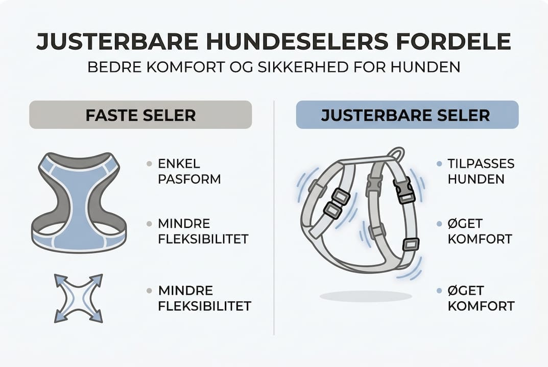 Infografik: Derfor er justerbare hundeseler et smart valg