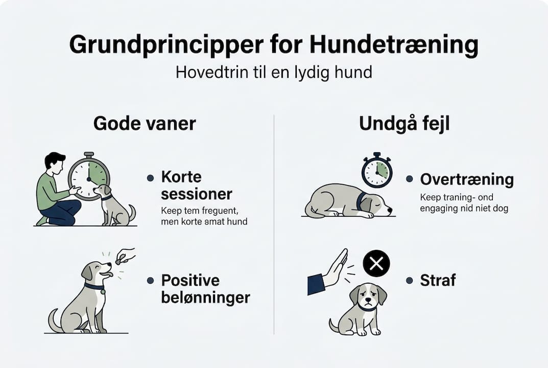 Infografik: Grundlæggende principper for hundetræning – lær din hund forskellen på venstre og højre