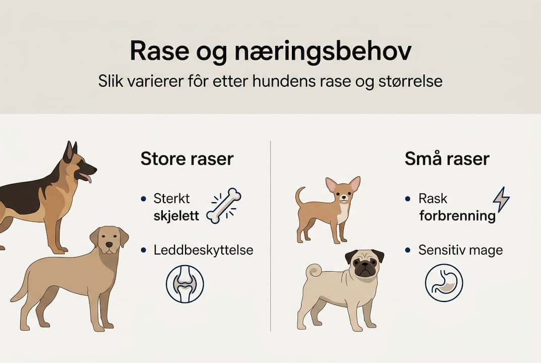 Infografikk: Slik varierer hunders behov for næring