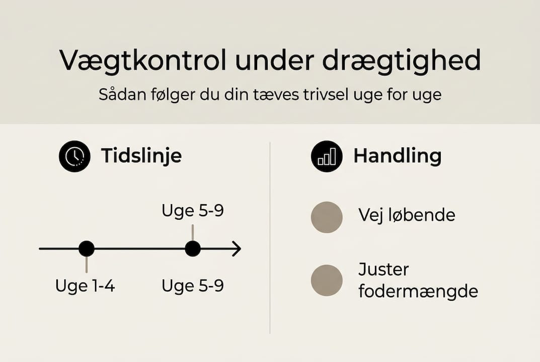 Grafik: Sådan holder du styr på vægten hos din drægtige hund