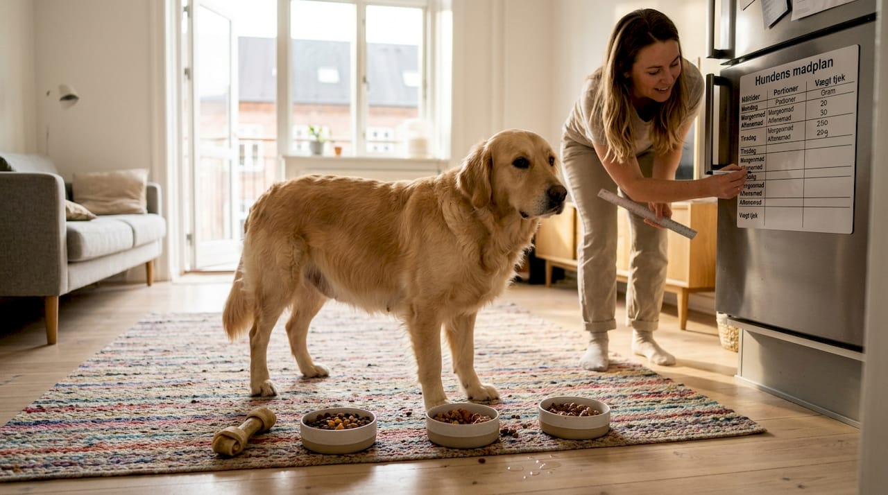 Tre måltider hundemad til en drægtig tæve