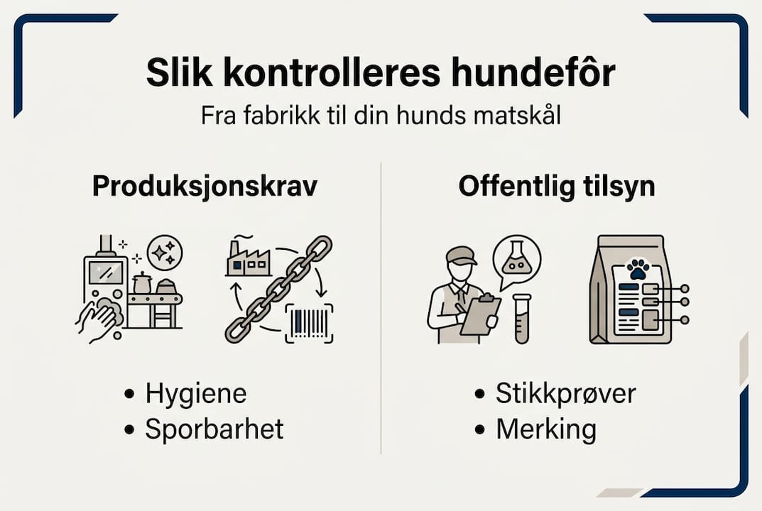 Infografikk: Slik sikrer vi kvaliteten på hundematen – steg for steg