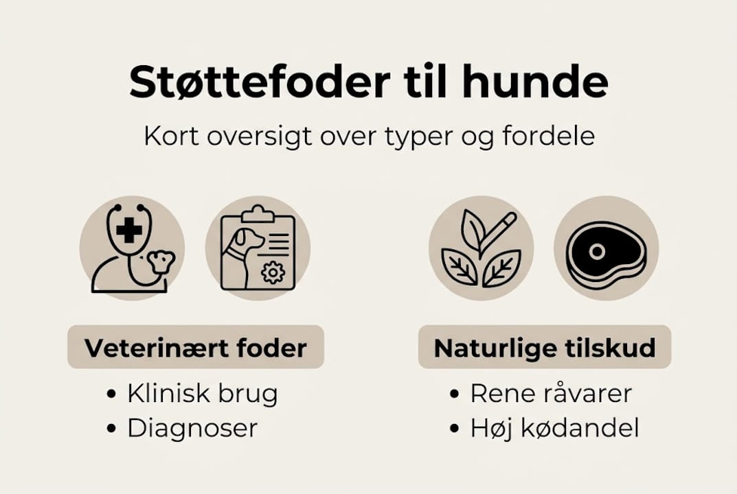 Grafisk guide til kosttilskud og supplerende foder til hunde