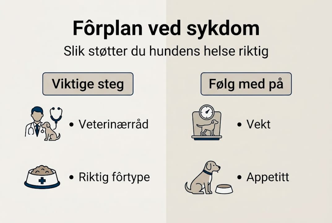 Infografikk: Slik lager du en fôrplan for hunden når den er syk