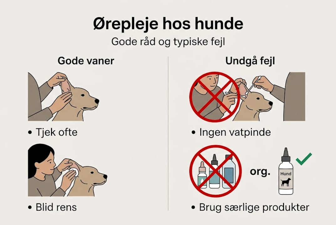 Infografik: Gode råd til sikker rengøring af din hunds ører