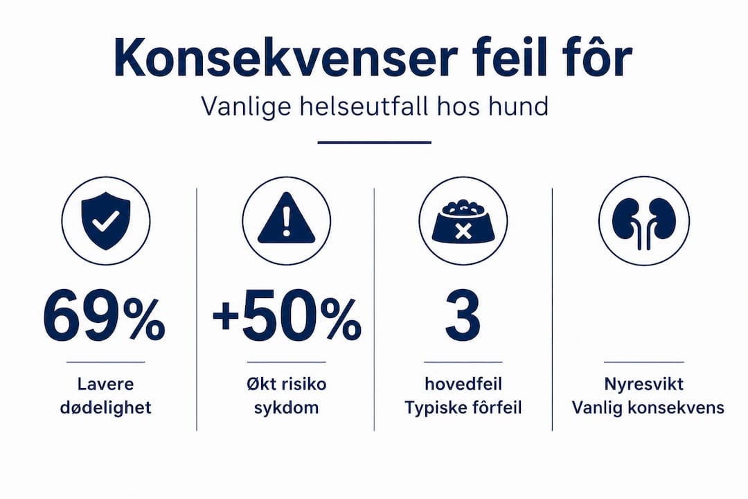 Infografikk: Tall og fakta om hvordan feil fôring påvirker hunders helse