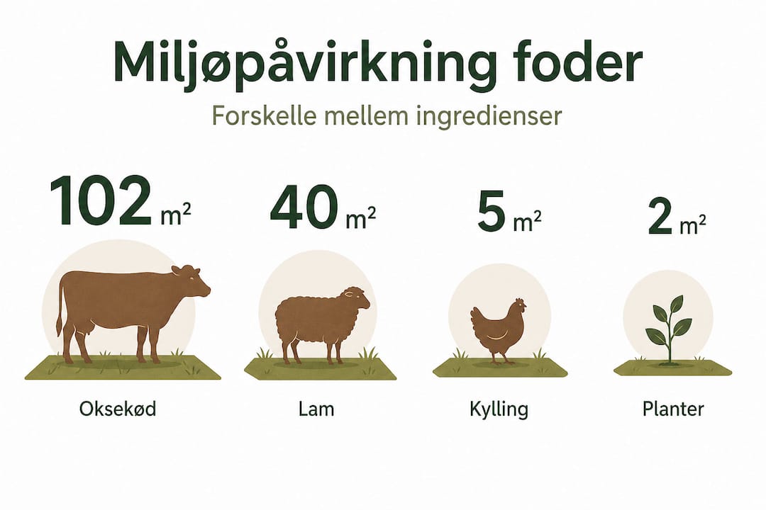 Grafikken giver et overblik over, hvordan de forskellige typer foder påvirker klimaet.