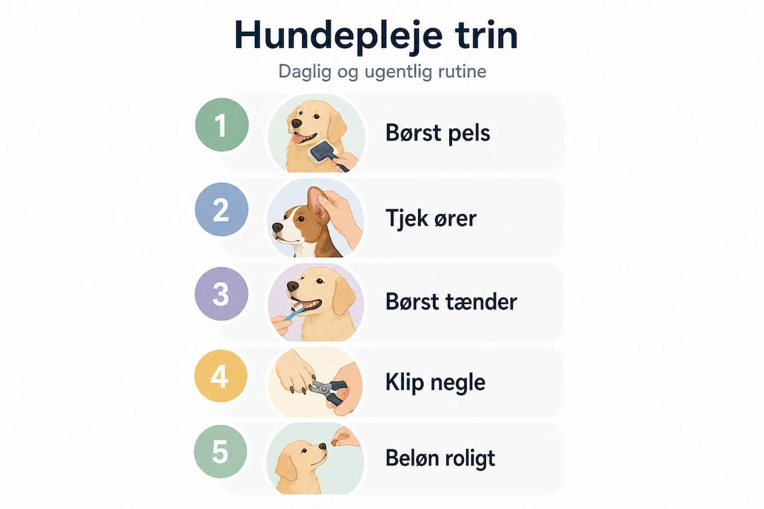 Infografik: Sådan passer du din hund i hverdagen – trin for trin