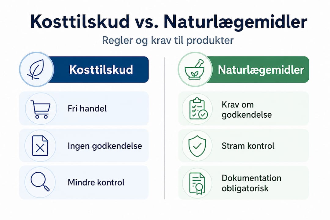 Grafik: Sådan adskiller kosttilskud sig fra naturlægemidler