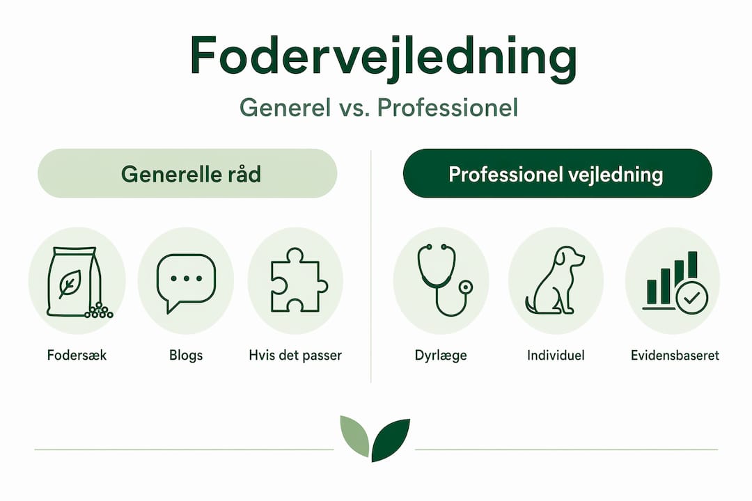 Infografik: Almindelige foderråd sammenlignet med eksperternes anbefalinger