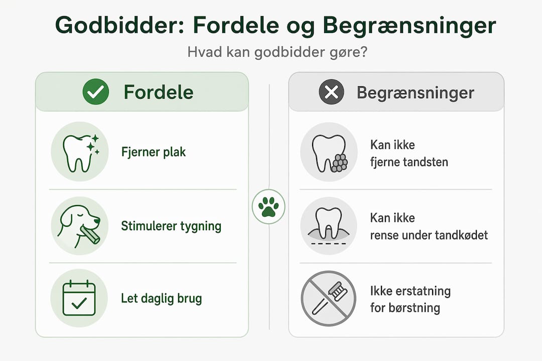 Grafik giver et overblik over fordele og ulemper ved forskellige godbidder