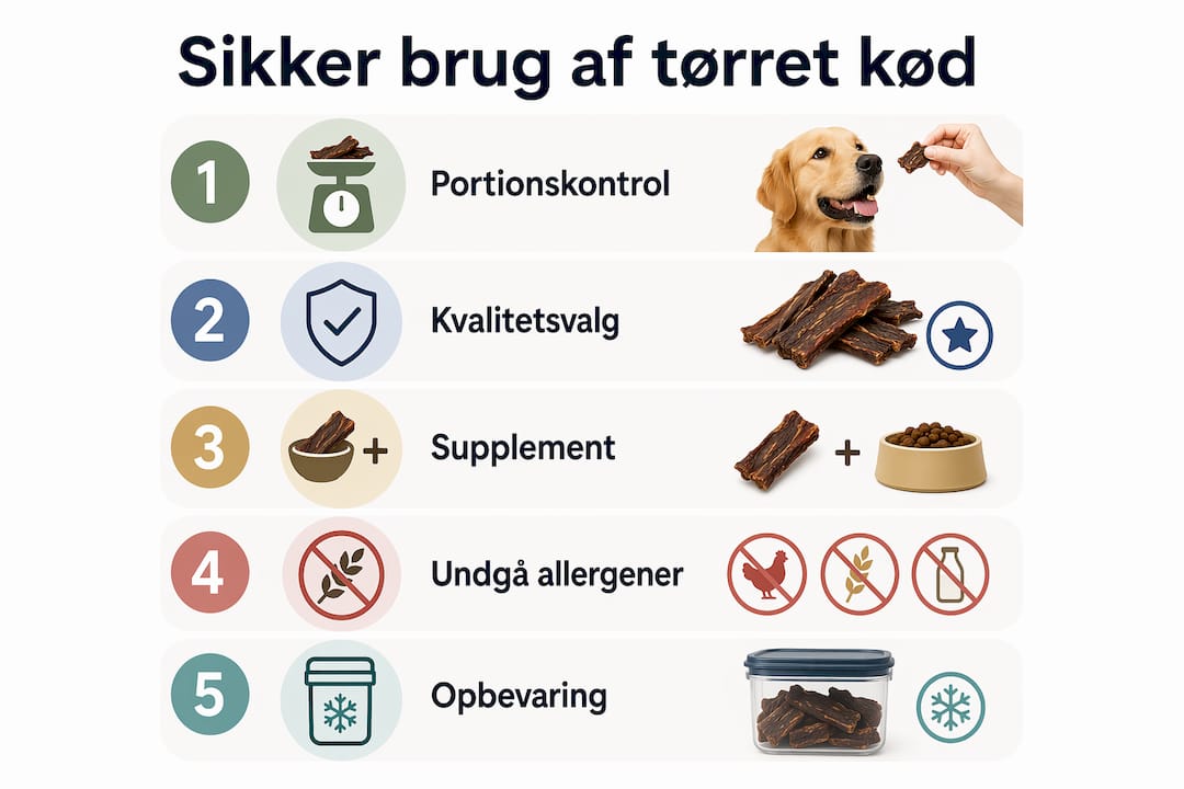 Grafik: Sådan giver du din hund tørret kød på en sikker måde
