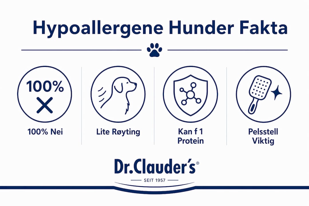 Infografikk som gir deg en oversikt over det viktigste du bør vite om allergivennlige hunderaser