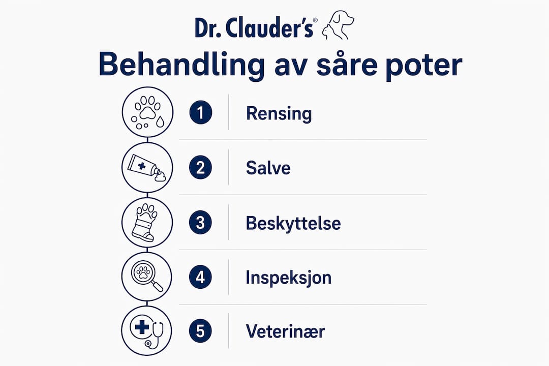 Oversikt: Slik tar du vare på hundens såre poter – trinn for trinn