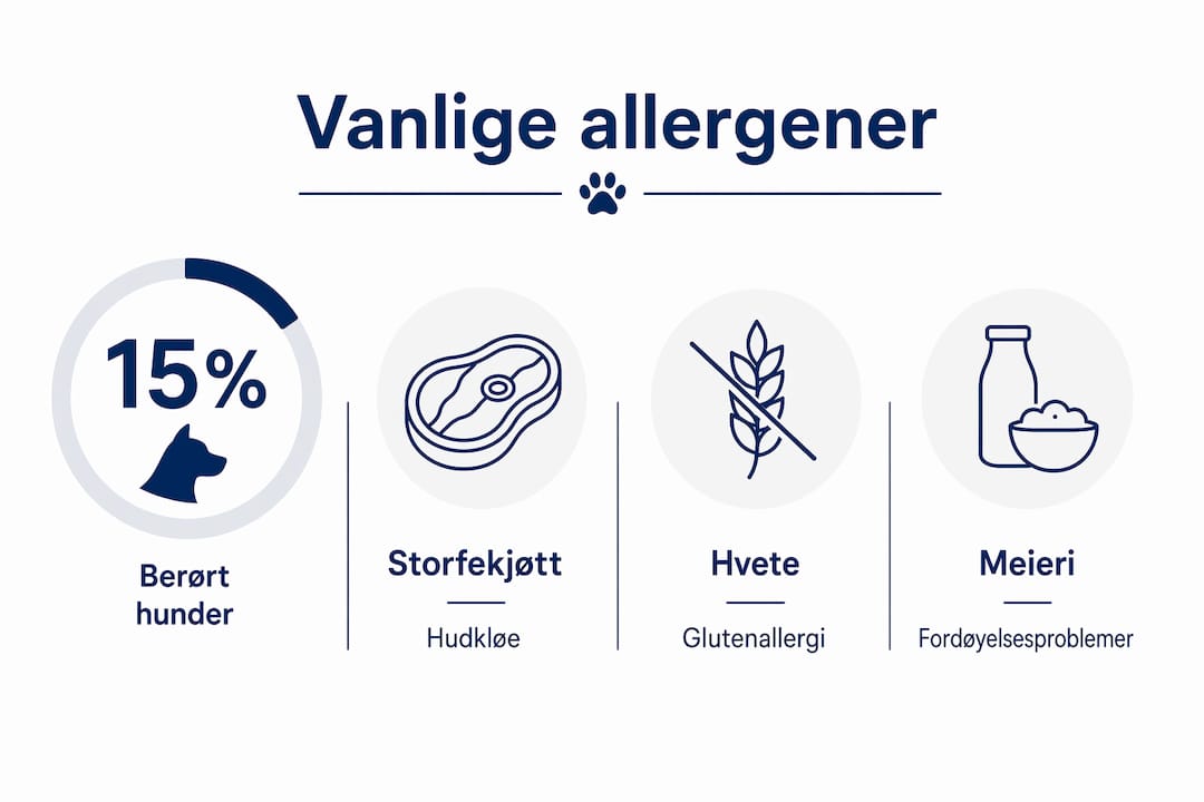 Infografikk: De vanligste matallergenene hos hund