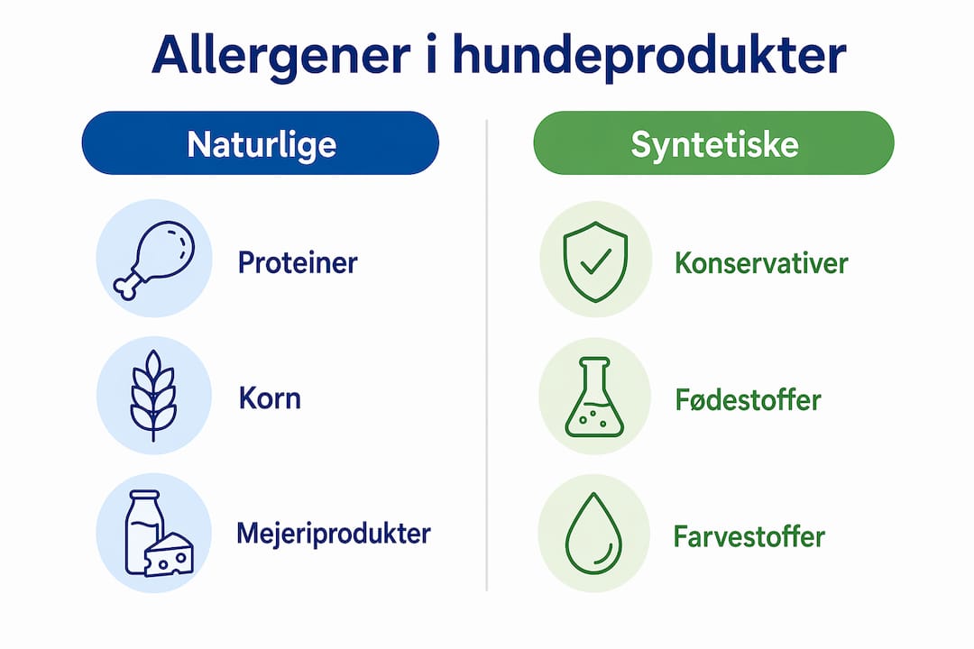 Infografik: Naturlige eller syntetiske hundeallergener – hvad er forskellen?