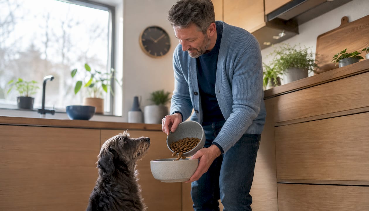 Eier gjennomfører en matutprøving med hunden sin