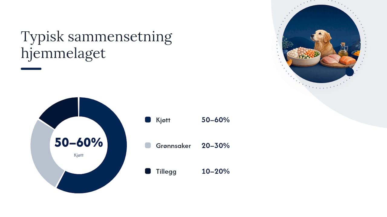 Sammenligningsoversikt: Hjemmelaget fôr vs. veterinærtilpasset diett