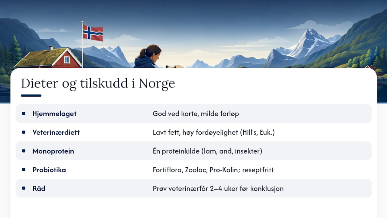 Kommersielle dietter og tilskudd som brukes i Norge — overview diagram