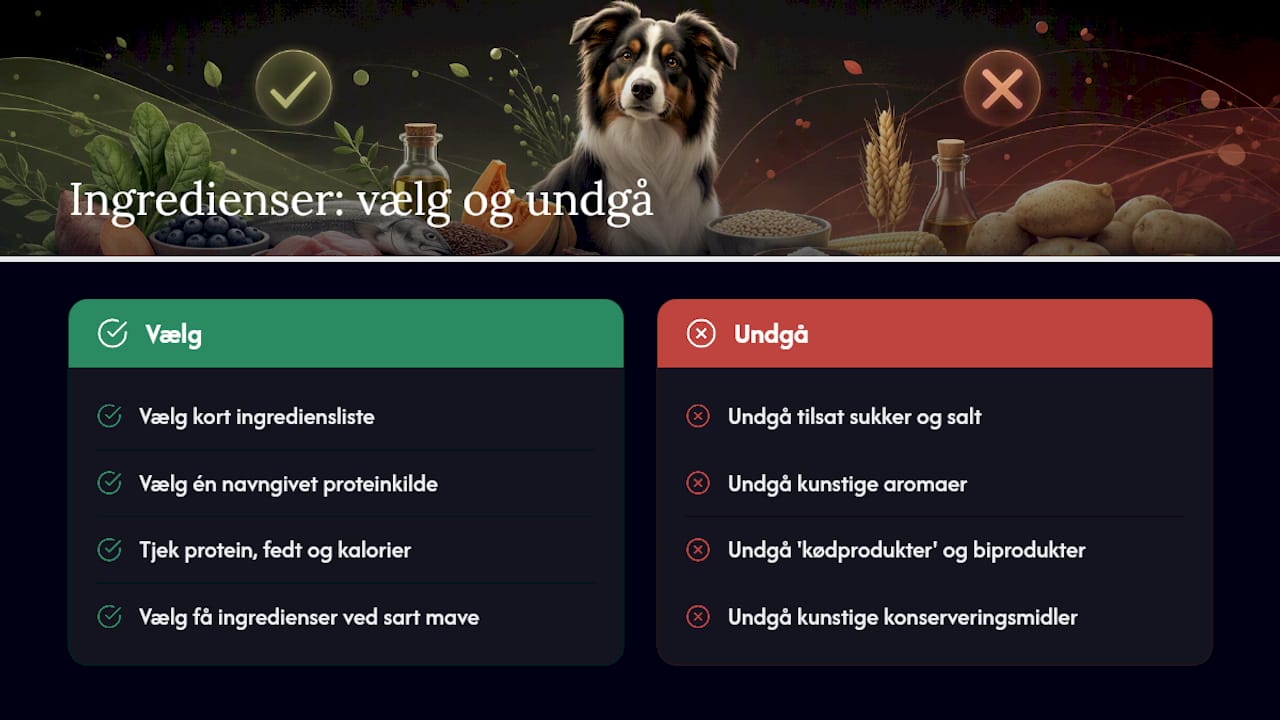 Hvilke ingredienser bør du foretrække, og hvilke bør du undgå? — overview diagram