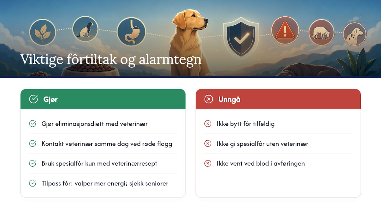 Allergier, valper, seniorer og når du bør ringe veterinæren — overview diagram