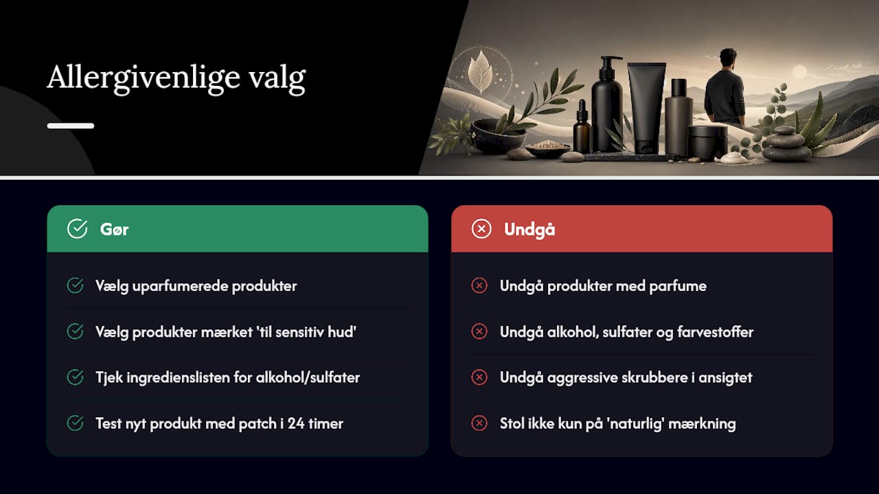 Allergivenlige og sensitive produkter: hvad du skal kigge efter — overview diagram