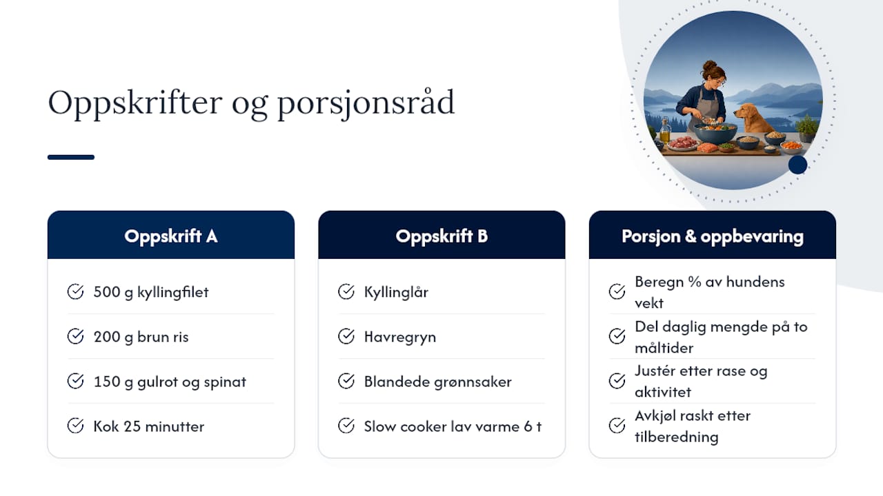 To enkle oppskrifter og riktig porsjonsstørrelse — overview diagram