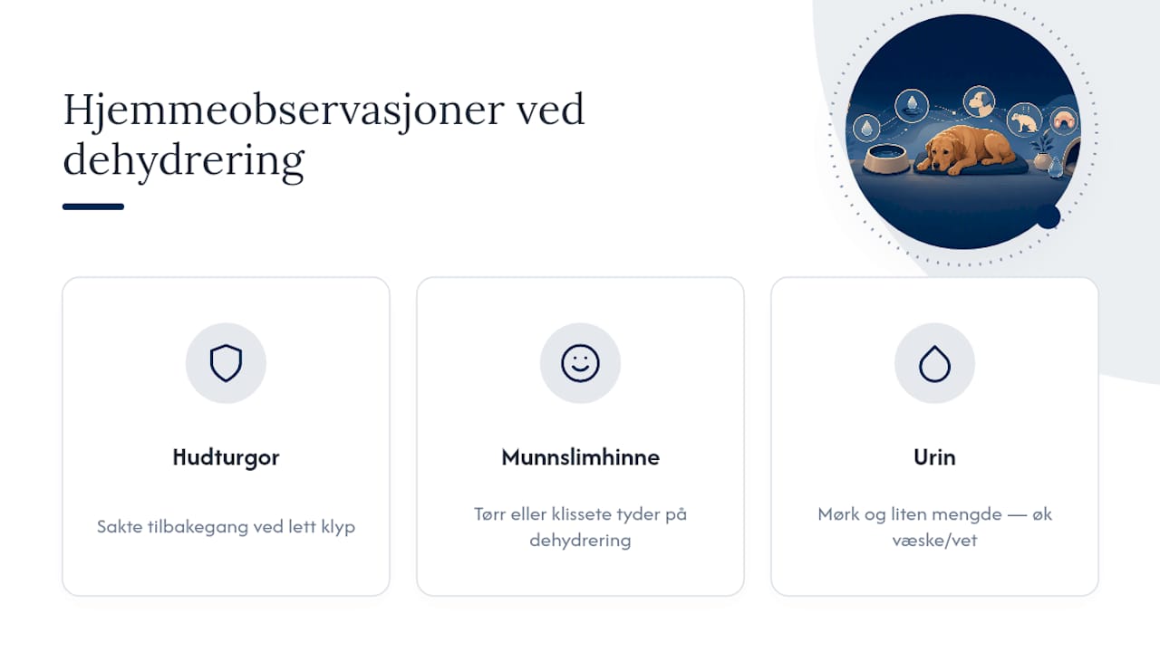Tre tegn på dehydrering hos hund