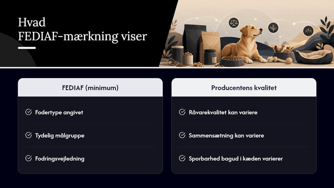 Tre vigtige oplysninger på en hundefoderetiket