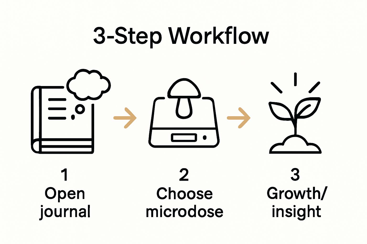 Three-step visual guide: introspection, microdosing, growth